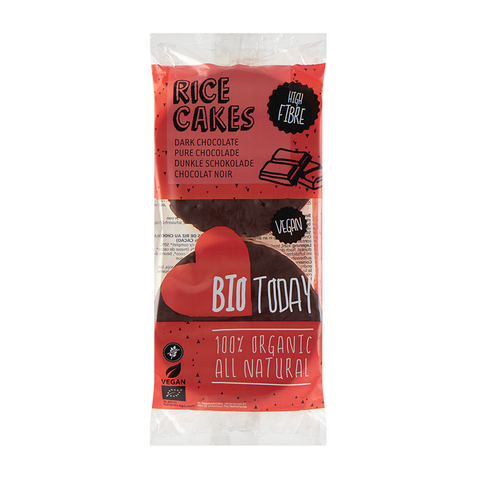 Biotoday Organic Rice Cakes Dark Chocolate 100g (Pack of 12)