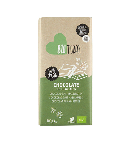 Biotoday Chocolate With Hazelnuts Organic 100g (Pack of 12)