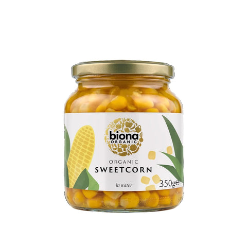 Biona Sweetcorn Organic in Glass jars 350g (Pack of 6)