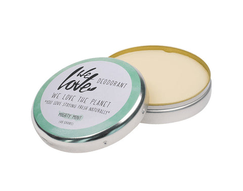 We Love The Planet Natural Deodorant Cream - Mighty Mint Tin 48g (Pack of 6)
