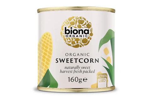 Biona Sweetcorn Organic - No added sugar 160g (Pack of 12)