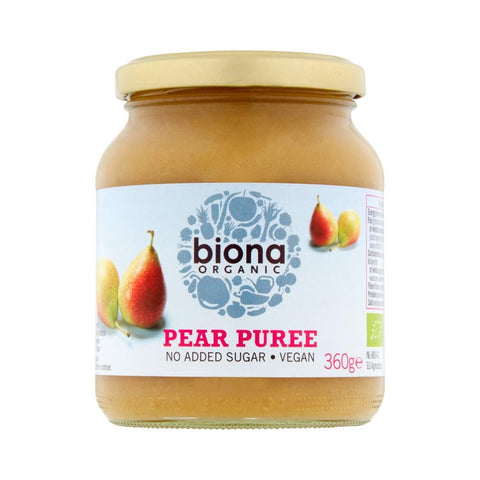 Biona Pear Puree Organic - No added sugar 360g (Pack of 6)