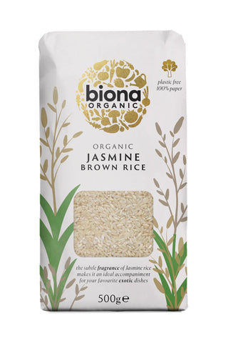 Biona Jasmine Rice Brown Organic 500g (Pack of 6)
