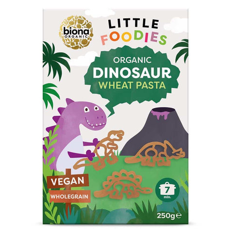 Biona Little Foodies - Whole Wheat Dinosaurs Organic 250g (Pack of 12)