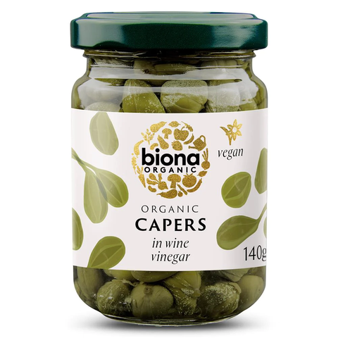 Biona Capers in Wine Vinegar Organic 140g (Pack of 6)