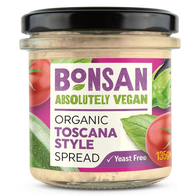 Biona Bonsan Toscana Style Spread - Organic Vegan 135g (Pack of 6)