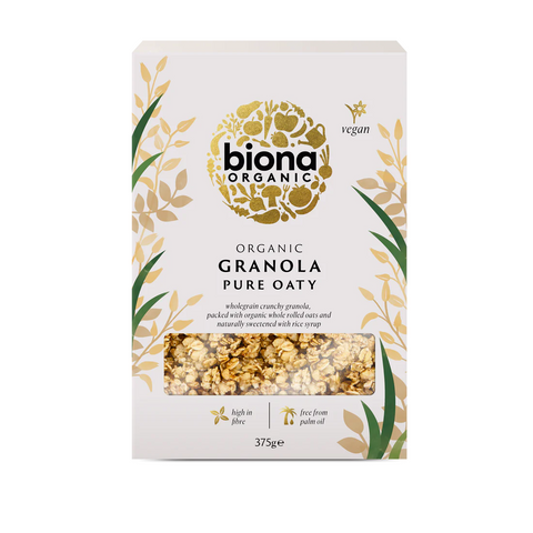 Biona Granola Oaty Clusters Low Sugar Organic 375g (Pack of 6)
