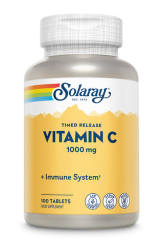 Solaray Timed Release Vitamin C 1000 mg - Immune System - Lab Verified - Vegan - Gluten Free 100 Tablets