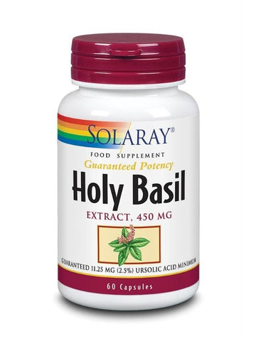Solaray Holy Basil Extract 450mg - Lab Verified - Vegan - Gluten Free - 60 VegCaps