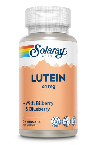 Solaray Lutein Advanced 24mg with Bilberry and Blueberry - Lab Verified - Vegan - Gluten Free - 30 VegCaps