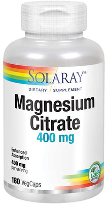 Solaray Magnesium Citrate 400mg 180 Vcaps
