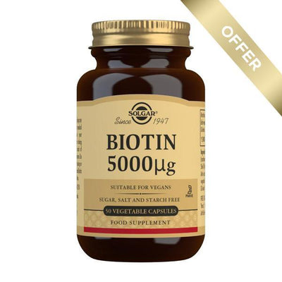 Solgar Biotin 5000 µg 50 Vegetable Capsules