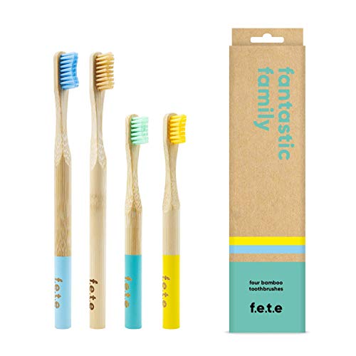 F.E.T.E Toothbrush Family Pack Multi Colour 2 Children & 2 Adults 4pieces