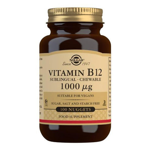 Solgar Vitamin B12 1000 µg Sublingual - 100 Chewable Nuggets