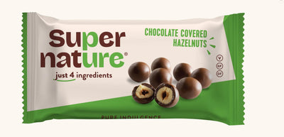 Supernature Chocolate Covered Hazelnuts 40g (Pack of 12)