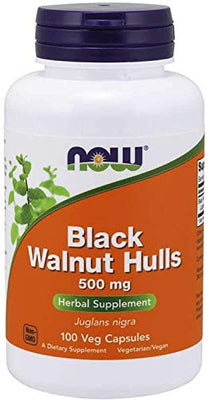 NOW Foods Black Walnut Hulls, 500mg 100 caps