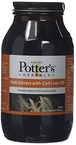 Potters Malt Extract & Cod Liver Oil With Butterscotch 650g