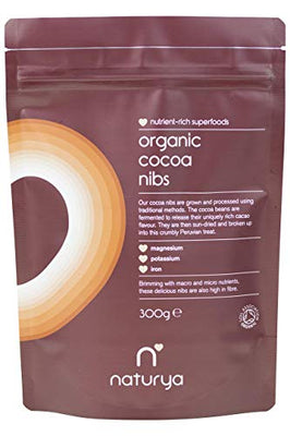 Naturya Organic Cocoa Nibs 300 g Nutritional Power Food Pouch