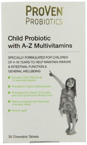 Proven Probiotics Acidophilus & A-Z Multivitamins for Children 30 Chewable Tablets