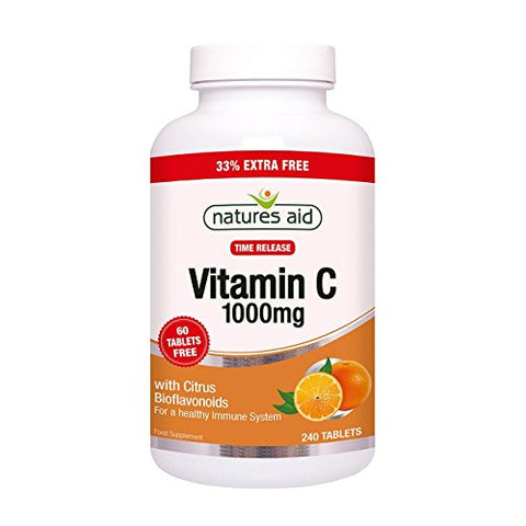 Natures Aid Vitamin C 1000mg Time Release (with Citrus Bioflavonoids) 240 Tabs