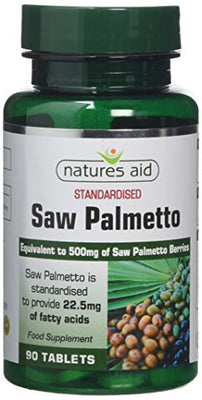 Natures Aid Saw Palmetto 500mg 90 Tabs