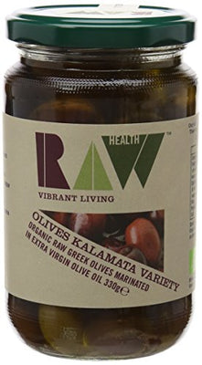 Raw Health Raw Kalamata Olives in Raw Extra virgin Olive Oil 330g