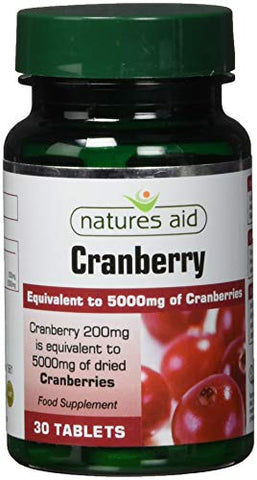 Natures Aid Cranberry Tablets 200mg Pack of 30