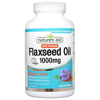 Natures Aid Cold Pressed Flaxseed Oil 1000mg 180 Capsules