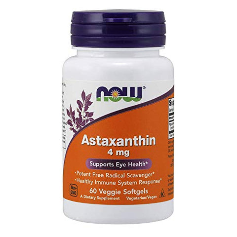 NOW Foods Astaxanthin, 4mg  60 veggie softgels