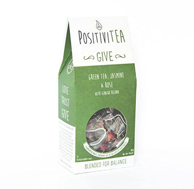 POSITIVITEA Love - Green Tea, Rose & Jasmine with Gingko Biloba 12 bags