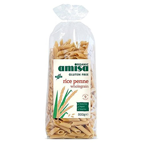 Amisa Organic & Gluten Free Wholegrain Rice Penne 500g