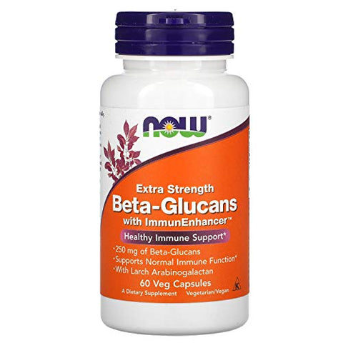 NOW Foods Beta-Glucans with ImmunEnhancer, Extra Strength 60 vcaps
