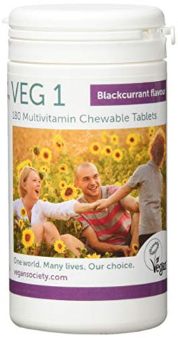 Veg1 Vegan Multivitamin Chewable Tabs - Blackcurrant 180 Tablets