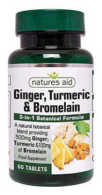Natures Aid Ginger, Turmeric & Bromelain 60 Tabs