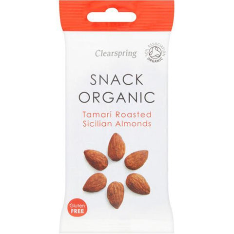 Clearspring Tamari Roasted Sicilian Almonds - Organic 30g (Pack of 15)