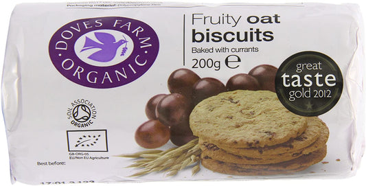 Doves Farm Organic Fruity Oat Digestives 200g (Pack of 12)