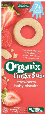 Organix Organic Baby Ring Biscuits Strawberry 54g (Pack of 5)