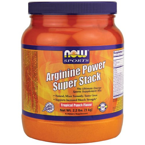 NOW Foods Arginine Power Super Stack, Tropical Punch 1000g