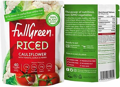 Fullgreen Cauli Rice Riced Cauliflower with Tomato, Garlic & Herbs 200g (Pack of 6)