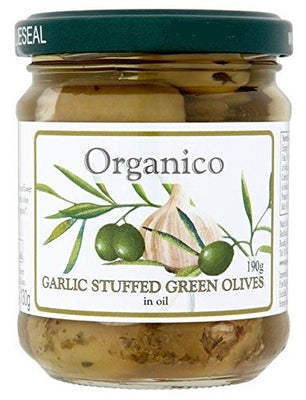 Organico Organic Garlic Stuffed Olives 190g
