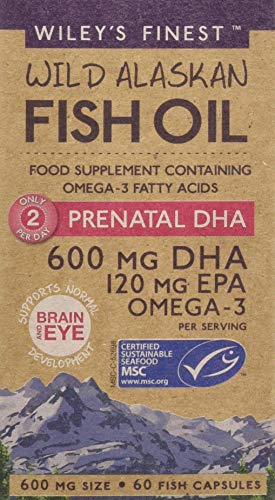 Wiley's Finest Pre-Natal 600mg DHA 120mg EPA Omega 3 60 Capsules