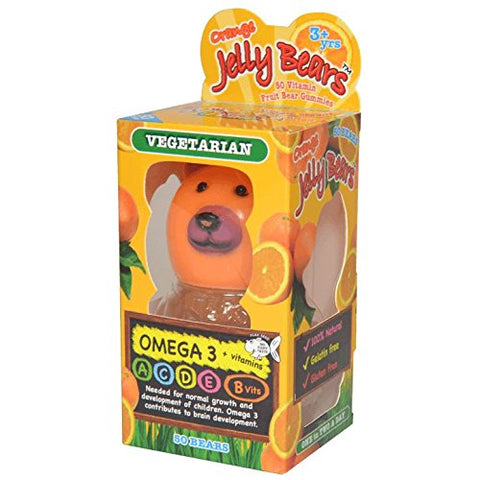 Jelly Bears Orange Omega 3 60 Gummies