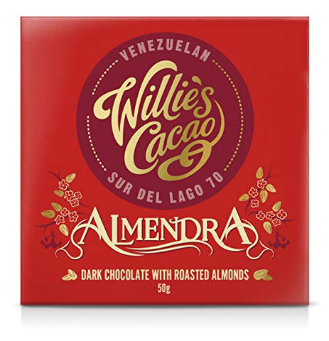 Willies Cacao Sur de Lago 70 Almendra Dark Chocolate Bar 50g