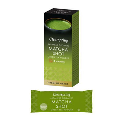 Clearspring Organic Japanese Matcha Shot (Premium Grade) Tea Powder 8x1g