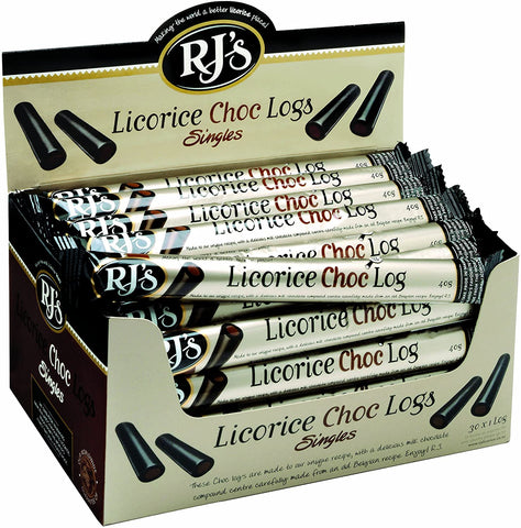 Rj'S Natural Soft Eating Liquorice Choc Log 40g (Pack of 30)