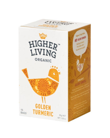Higher Living Organic Golden Turmeric 15 Bags (Pack of 4)