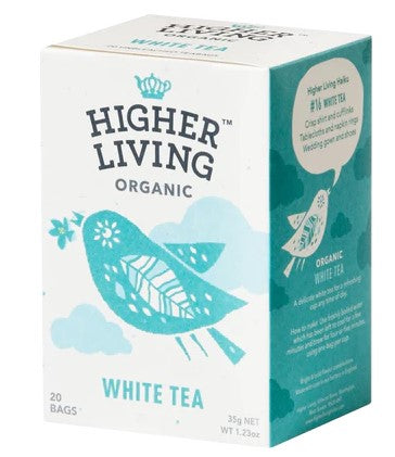 Higher Living Organic White Tea 20 Bags (Pack of 4)