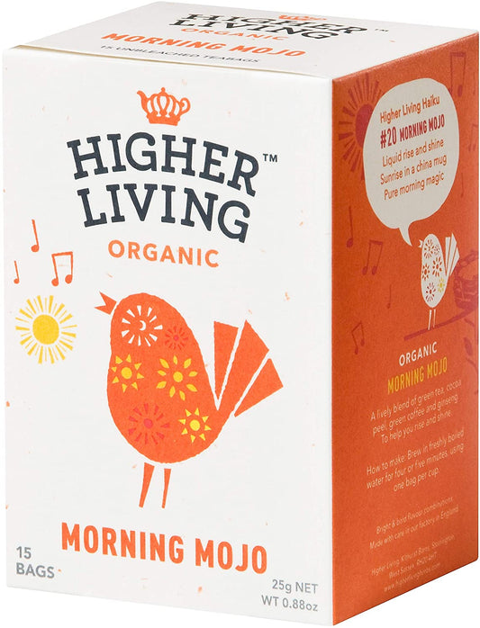 Higher Living Organic Morning Mojo 15 Bags (Pack of 4)