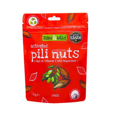 Raw & Wild Activated Pili Nuts Chilli 70g(Pack of 6)