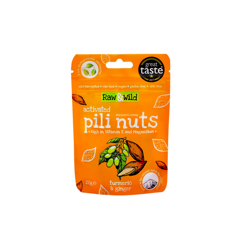 Raw & Wild Activated Pili Nuts Turmeric & Ginger 22g(Pack of 12)